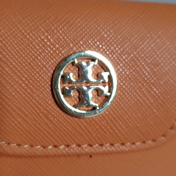 Tory Burch DESIGNER LOGO Orange Sunglasses Glasses Case VEGAN Leather - Picture 2 of 11